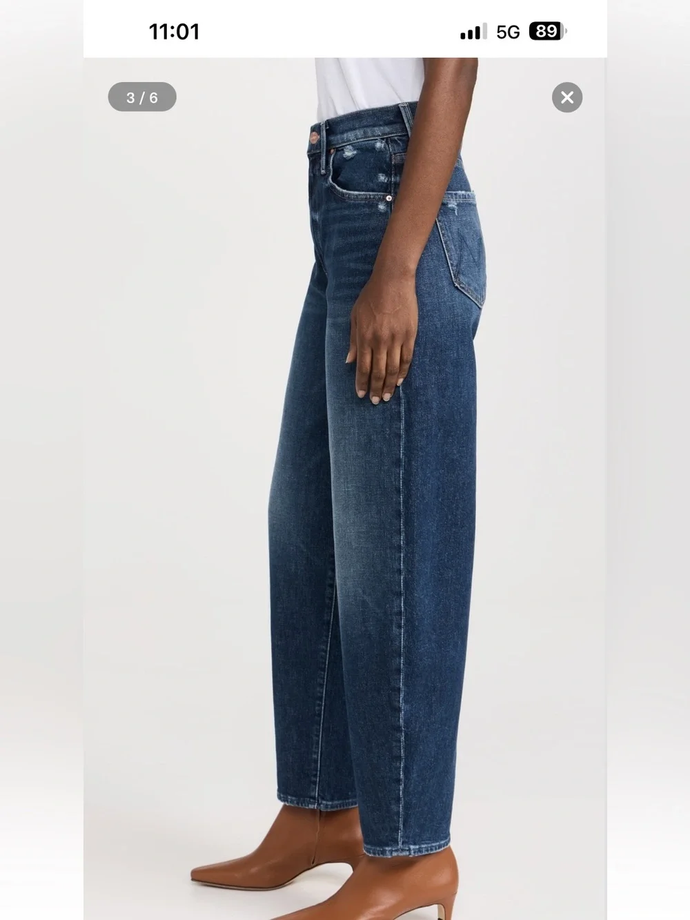 MOTHER Women's Jeans in Dark Blue Wash THE FANGIRL FLOOD